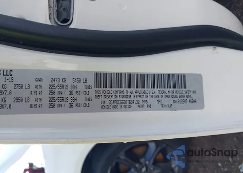 2019 Dodge Journey Crossroad from USA, damaged, VIN 3C4PDCGG3KT694132